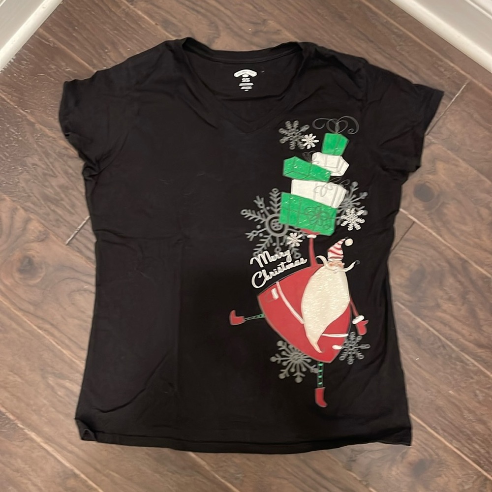 Santa Holiday Shirt girls xl (16-18)